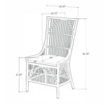 Edie Handwoven Rattan Dining Chair with Cushion, Set of 2 - Image 11