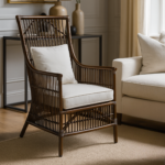 Edie Handwoven Rattan Accent Chair with Cushion