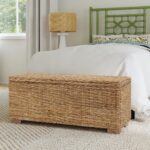 Daria Handwoven Abaca Upholstered Storage Bench - Image 7