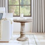 Kafe Solid Wood Pedestal Accent Table - Image 2