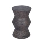 Ziggy Carved Solid Wood Accent Side Table