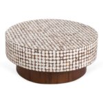 Mila Round Recycled Coconut Shell Pedestal Coffee Table - Image 5