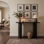 Half Moon Curved Solid Mango Wood Console Table