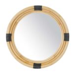Marina Round Handwoven Rattan Wall Mirror, 23"