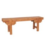 Delia Hand-Carved Solid Wood Bench