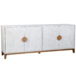 Roma Solid Mango Wood Two-Tone Hand-Carved Arched Door Sideboard, 80"