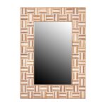 Pyramid Rectangular Recycled Wood Wall Mirror, 39"