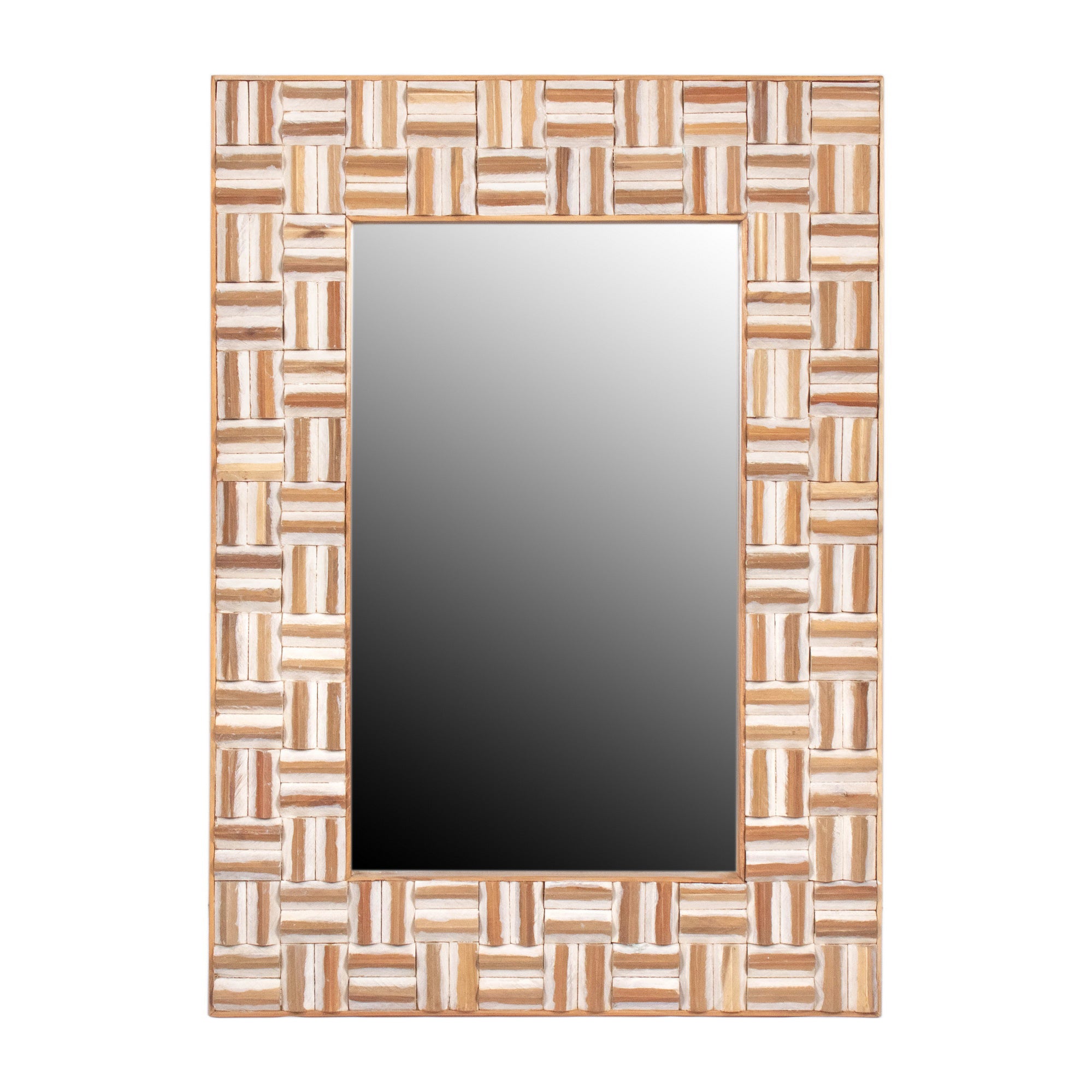 media_e69de88f-1ee6-4af5-9216-704ff17dc5ce Pyramid Rectangular Recycled Wood Wall Mirror, 39" - Image 1